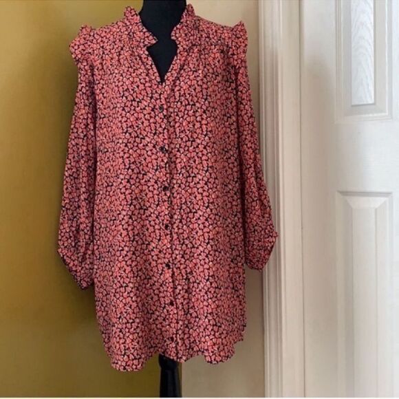 Zara Floral Print Long sleeve Oversized Mini
Dress(Size XS) - Picture 5 of 10